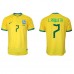 Günstige Brasilien Lucas Paqueta #7 Heim Fussballtrikot WM 2022 Kurzarm